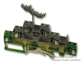 WAGO 280-557 DIN Rail Mount Terminal Block, 6 Positions, 28 AWG, 12 AWG, 2.5 mm², Clamp, 20 A