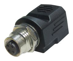 AMPHENOL LTW RJS-12D04FF-LS8001 In-Line Adapter, Adapter, M12, RJ45