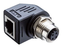 AMPHENOL LTW RJS-12D04FF-RS8001 In-Line Adapter, Adapter, In-Line, M12, RJ45