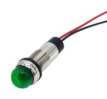 DIALIGHT 656-320A-303F LED Panel Mount Indicator, Wire Leads, Green, 48 VDC, 12.7 mm, 10 mA, 800 mcd, IP66, IP67, NEMA 4X