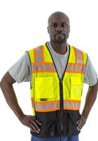 MAJESTIC 75-3239/L HI VIS MESH VEST-REFL STRIP, L, YEL/BLK