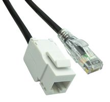 BEL FUSE BM-6AJPK005F Ethernet Cable, Cat6, RJ45 Jack to RJ45 Plug, UTP (Unshielded Twisted Pair), Black, 1.5 m, 5 ft