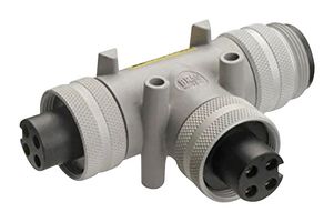 MOLEX 130068-0104 Sensor Splitter, T - Style, Cable Mount, 3 Position BradPower D-Size Receptacle