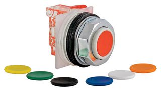 SCHNEIDER ELECTRIC 9001KR3UH13 Industrial Pushbutton Switch, Harmony 9001K Series, 30 mm, SPDT, Momentary, Round Raised