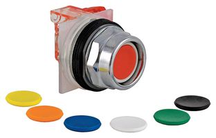 SCHNEIDER ELECTRIC 9001KR2UH13 Industrial Pushbutton Switch, Harmony 9001K Series, 30 mm, SPDT, Momentary, Round, Multicolour