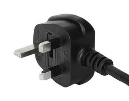 SCHURTER 6044.0215 Mains Power Cord, IEC 320 C13 to BS 1363 Plug, 2.5 m, 10 A, 250 VAC, Black