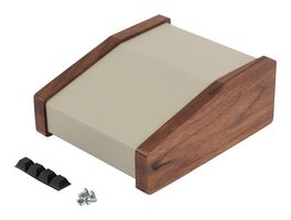 HAMMOND 1456CE2WHCWW Metal Enclosure, w/ Real Walnut Side Panel, Instrument, Aluminum, 58.75 mm, 127.51 mm, 146.46 mm