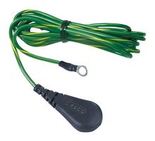 DESCO 09817 Ground Cord, Green/Yellow, 10ft, 10mm Snap