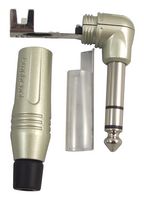 AMPHENOL AUDIO ACPS-RN Phone Audio Connector, 3 Contacts, Plug, 6.35 mm, Cable Mount, Nickel Plated Contacts, Metal Body