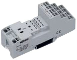WAGO 858-100 Relay Socket, DIN Rail, Screw, 14 Pins, 12 A, 250 VAC, 858 Series