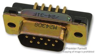 TE CONNECTIVITY - AMP 1218441-1 D Sub Connector, DB9, Standard, Plug, AMPLIMITE 109 Series, 9 Contacts, DE, Solder