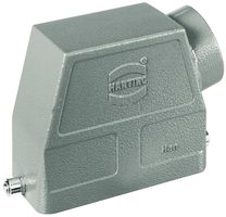 HARTING 09300100543 Heavy Duty Connector, PG29 Side Entry, 2 Pegs, High Profile, Hood, Side Entry, Aluminum Body