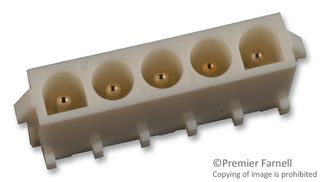 AMP - TE CONNECTIVITY 194018-1 Cabezal de Pin, Cable-a-Tarjeta, 6.35 mm, 1 Líneas, 5 Contactos, Agujero Pasante