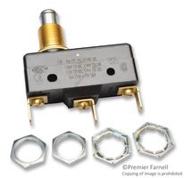 HONEYWELL BZ2RQ124D6 Microswitch, Snap Action, Overtravel Plunger, SPDT, Quick Connect, 15 A