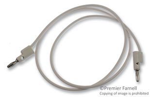 POMONA B-36-9 Test Lead, 4mm Banana Plug to 4mm Banana Plug, White, 60 V, 15 A, 914.4 mm