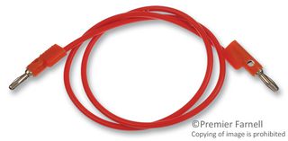 POMONA B-24-3 Test Lead, 4mm Banana Plug to 4mm Banana Plug, Orange, 60 V, 15 A, 609.6 mm