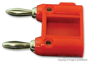 MUELLER ELECTRIC BU-P1330-2 Banana Test Connector, Plug, Cable Mount, 15 A, 5 kV, Nickel Plated Contacts, Red