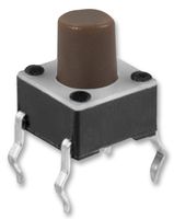 E-SWITCH TL1105EF100Q Tactile Switch, SPST-NO-DM, TL1105 Series, Top Actuated, Through Hole, Round Button, 100 gf