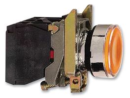 SCHNEIDER ELECTRIC XB4BW35B5 Industrial Pushbutton Switch, Harmony XB4 Series, 22.5 mm, SPST-NO, SPST-NC, Momentary, Round
