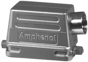 AMPHENOL SINE/TUCHEL C146 21R010 506 1 Heavy Duty Connector, M25 Side Entry, 2 Pegs, Low Profile, Hood, Side Entry, Zinc Alloy Body