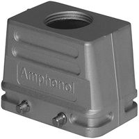AMPHENOL SINE/TUCHEL C146 21R010 500 1 Heavy Duty Connector, M25 Side Entry, 4 Pegs, Low Profile, Hood, Side Entry, Zinc Alloy Body