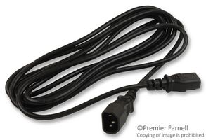 PRO POWER SPC19909 Cable de Alimentación, IEC 60320 C14 a IEC 60320 C13, 3.7 m, 10 A, 125 VAC, Negro