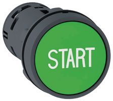 SCHNEIDER ELECTRIC XB7NA3133 Industrial Pushbutton Switch, Harmony XB7 Series, 22 mm, SPST-NO, Momentary, Round Flush, Green