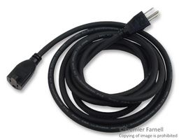 MULTICOMP SPC13271 Mains Power Cord, NEMA 5-15P to NEMA 5-15R, 3 m, 13 A, 125 VAC, Black