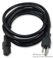 MULTICOMP SPC13292 Mains Power Cord, NEMA 5-15P to IEC 60320 C13, 2 m, 15 A, 125 VAC, Black