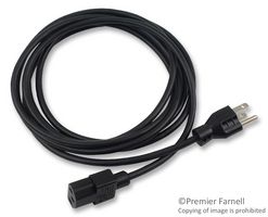 MULTICOMP SPC13297 Mains Power Cord, NEMA 5-15P to IEC 60320 C13, 3 m, 10 A, 125 VAC, Black