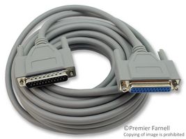 MULTICOMP MC004151 Computer Cable, D Sub 25 Position Plug, D Sub 25 Position Receptacle, 25 ft, 7.6 m, Gray