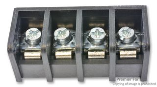 MOLEX 38660-8804 PCB Mount Barrier Terminal Block, 12.7 mm, 1 Row, 4 Positions, 18 AWG, 8 AWG, 45 A