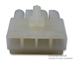 MOLEX 19-09-1049 Connector Housing, UL 94V-2, Standard .093" 3191 Series, Receptacle, 4 Positions, 6.7 mm