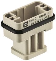 HARTING 09120173001 Heavy Duty Connector, Han-Compact® 17/0+PE Power-Signal, Less Contacts, Han Q Series, Insert