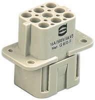HARTING 09120083101 Heavy Duty Connector, Han-Compact® 8/0+PE Power-Signal, UL508, Han Q Series, Insert, 9 Contacts