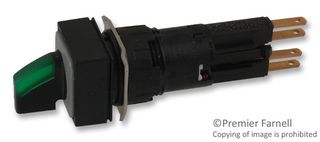 EATON MOELLER Q18LWK3R-GN Rotary Switch, 3 Position, 1 Pole, 45 °, 24 V, RMQ-16 Series