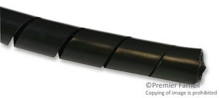 MULTICOMP PRO KSR15BK Spiral Wrap, Polyethylene, Black, 33 ft, 10 m