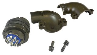 AMPHENOL INDUSTRIAL 97-3108B18-8P Circular Connector, 97 Series, MIL-DTL-5015 Series, Right Angle Plug, 8 Contacts, Solder Pin