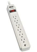 EATON TRIPP LITE TLP608 Surge Protector, 6 Outlets, NEMA 5-15R, 15 A, 120 V, NEMA 5-15P, Right Angle, 2.5 m