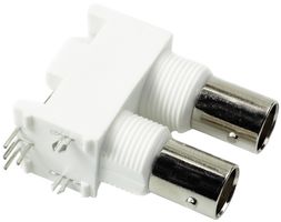 AMPHENOL RF 031-6576 RF / Coaxial Connector, BNC Coaxial, Right Angle Dual Jack, Through Hole Right Angle, 50 ohm
