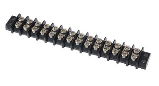 MARATHON SPECIAL PRODUCTS 600A-GP-14 Panel Mount Barrier Terminal Block, 2 Row, 14 Positions, 22 AWG, 12 AWG, 9.5 mm, 15 A