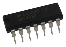 TEXAS INSTRUMENTS SN7402N Logic IC, NOR Gate, Quad, 2 Inputs, 14 Pins, DIP, 7402