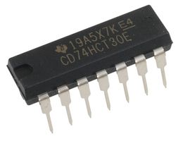 TEXAS INSTRUMENTS CD74HCT30E Compuerta NAND, 74HCT30, 8 Entradas, 4 mA, 4.5 V a 5.5 V, DIP-14