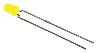 VISHAY TLHY4400 LED, Yellow, Through Hole, T-1 (3mm), 20 mA, 2.4 V, 594 nm