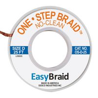 EASYBRAID OS-D-25 Desoldering Braid, Oxide Free Copper, 0.1 " x 25 ft, One Step Series