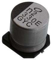 NICHICON GYC1E331MCQ1GS Capacitor Electrolítico Aluminio Híbrido, 330 µF, ± 20%, 25 V, Lata Radial - SMD, 0.02 ohm