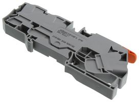 WAGO 2110-5301 DIN Rail Mount Terminal Block, 3 Positions, 20 AWG, 6 AWG, 10 mm², Push In Lock, 57 A