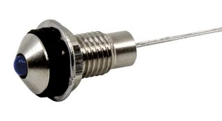 VCC / VISUAL COMMUNICATIONS COMPANY CDLB-0-8711-9909-I LED Panel Mount Indicator, Blue, 12 VDC, 6 mm, 20 mA, 2.3 cd, IP67