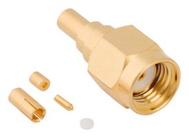 AMPHENOL RF 901-10781 RF / Coaxial Connector, SMA RP Coaxial, Straight Plug, Solder, Crimp, 50 ohm, 1.32mm Micro
