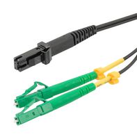 L-COM FCA-SLCAMTRJUD15 Fiber Optic Cable, Singlemode, 2 Fibers, 9µm / 125µm, LC Duplex to MT-RJ, 49.2ft